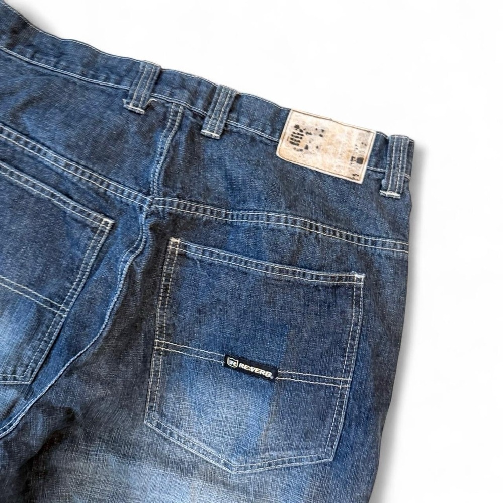 Vintage Reverb Loose Fit Baggy Wide Leg Jeans Men's Size 34x33 Skater Grunge Y2K - Picture 4 of 5